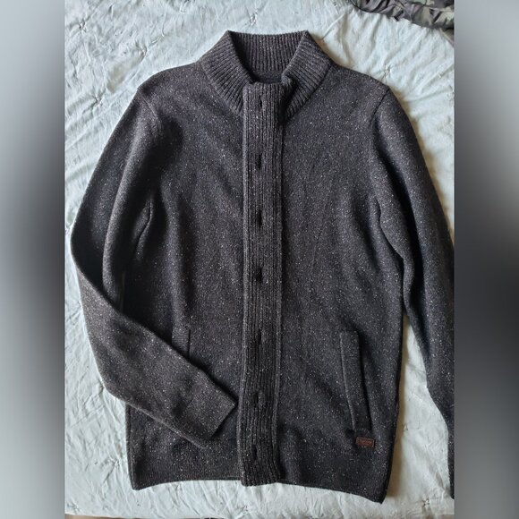 Barbour Men's Full Zip Wool Blend Sweater (Charcoal, S) - NWOT - Picture 2 of 12
